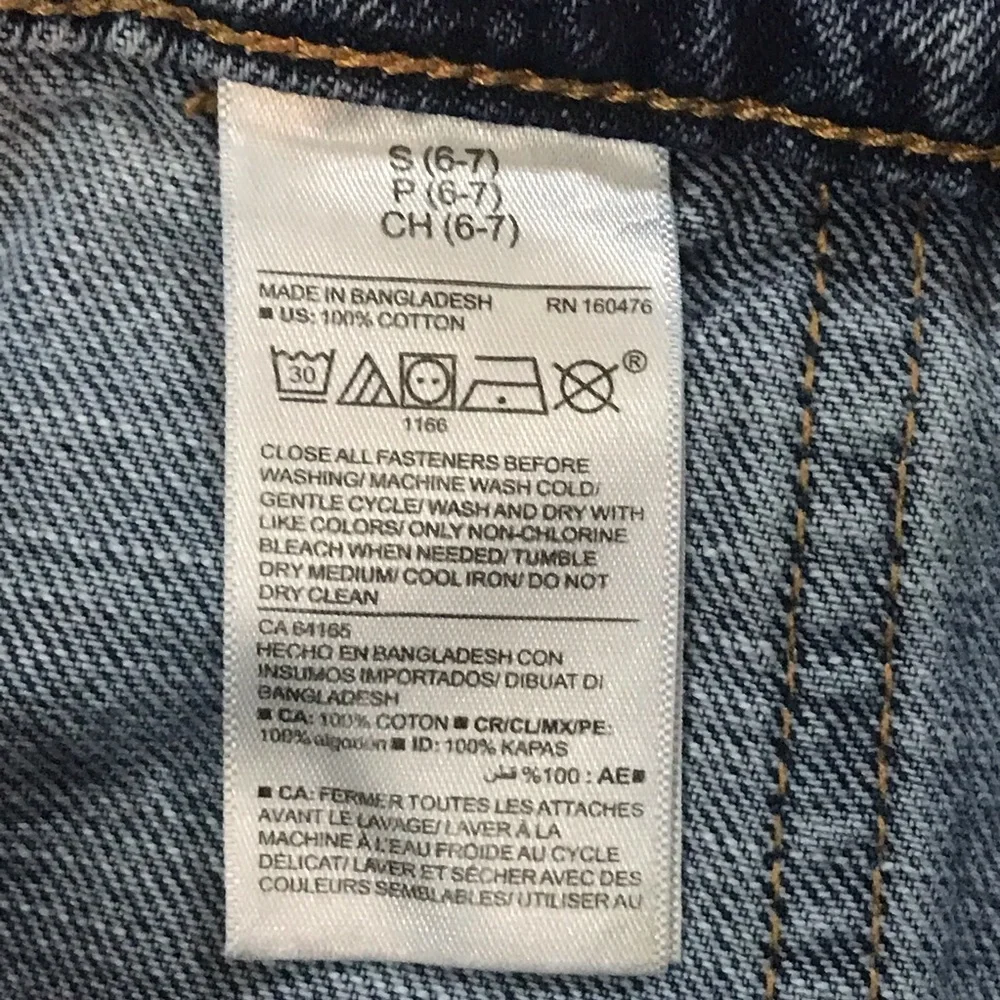 Old Navy Blue Jean Denim Skirt School Uniform Bottoms Girls 6 / 7 Small Pockets